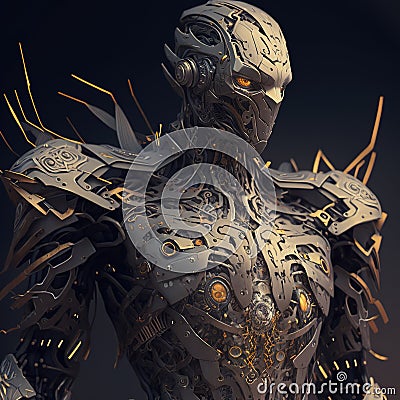 Future Robot - A Generative AI Art Vision Stock Photo