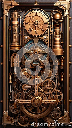 A Steampunk inspired Wallpaper for iphone Stock Photo