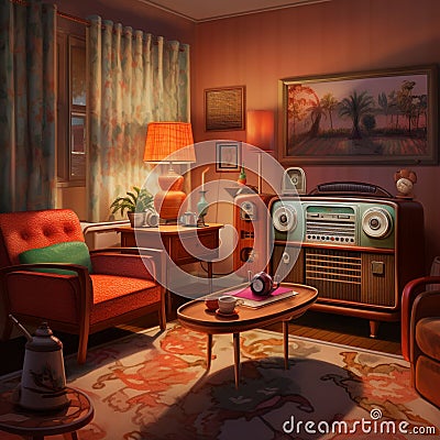 Vintage Vibes: Reliving the Glory of Old Radios Stock Photo