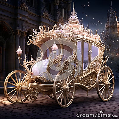 Regal Ride: Crowns and Tiaras Adorning a Royal-Themed Wedding Car Stock Photo