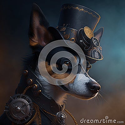 Mechanical Menagerie Steampunk Animals Dog Stock Photo