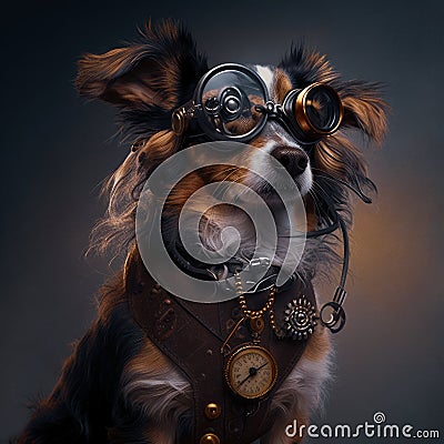 Mechanical Menagerie Steampunk Animals Dog Stock Photo