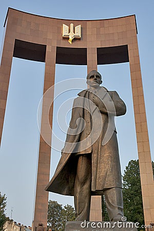 Stepan Bandera monument Editorial Stock Photo