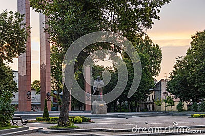 Stepan Bandera monument in Lviv Editorial Stock Photo