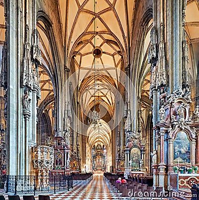 Stephansdom Cathedral in Stephansplatz. Vienna Austria Editorial Stock Photo