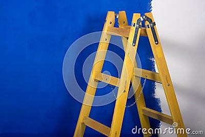 Stepladder used for painting Stock Photo
