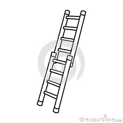 Stepladder vector icon.Outline vector icon isolated on white background stepladder . Vector Illustration