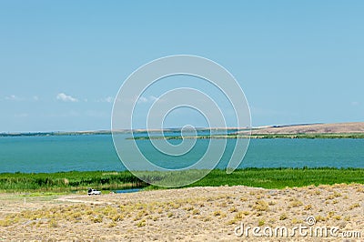 Steppe. Treeless, poor moisture and generally flat area with grassy vegetation in the Dry Zone. prairie, veld, veldt Stock Photo