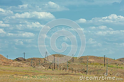 Steppe. Treeless, poor moisture and generally flat area with grassy vegetation in the Dry Zone. prairie, veld, veldt Stock Photo