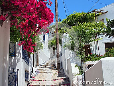 Stepped Path, Skyros Greek Island Stock Photo