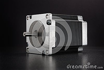 Stepper motor of CNC linear axis drive Stock Photo