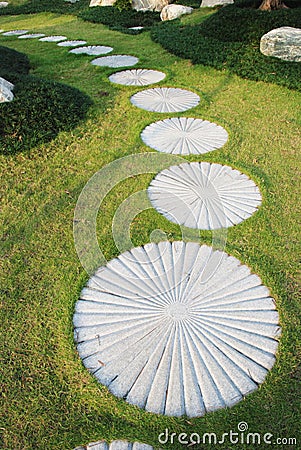 Stepping stone footpath Stock Photo