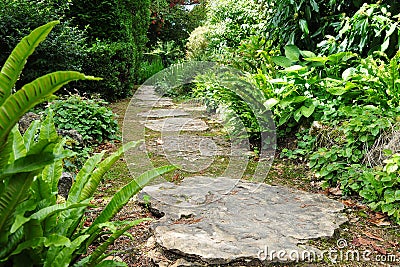 Stepping Stone Garden Path Stock Photo