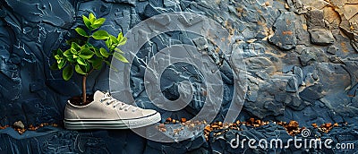 Concept Environmentallyfriendly Stepping Towards Sustainability EcoConscious Footwear Stock Photo