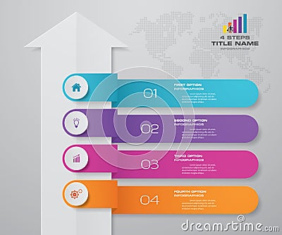 4 steps of arrow infografics template. for your presentation. Vector Illustration