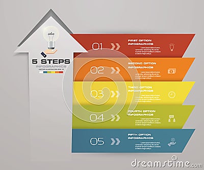 5 steps of arrow Infografics template. for your presentation. Vector Illustration