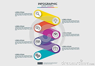 6 steps connection Infographic element design template for diagram, presentation, workflow, annual report. Business data Vector Illustration
