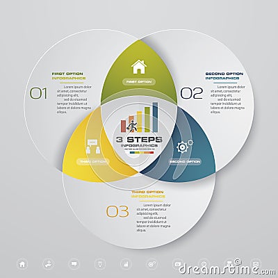 3 steps infographics element template chart. Vector Illustration