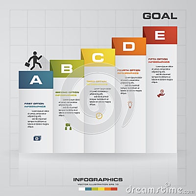 5 steps Infographics vector design template. Simple&Editable for your sample text. Vector Illustration