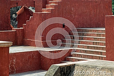 Steps on a Jantar Mantar, an astronomy instruments Stock Photo