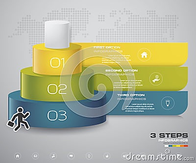 3 steps layers diagram. Simple & editable abstract design element. Vector Illustration