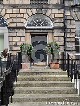 Steps leading to front door Stock Photo