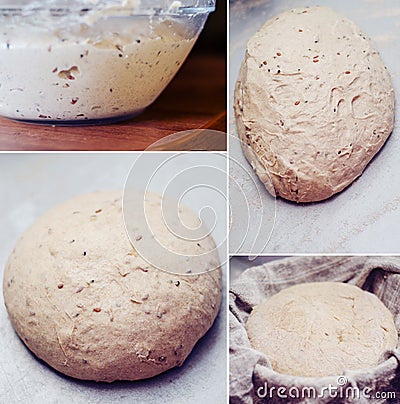 Sourdough bread making Stock Photo
