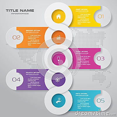 5 steps timeline infographic element. EPS 10. Vector Illustration