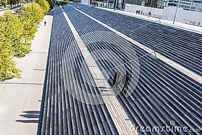 Steps to the Bibliotheque Nationale Francois Mitterrand Paris Editorial Stock Photo