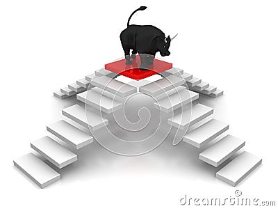 Steps-to-bull target Cartoon Illustration