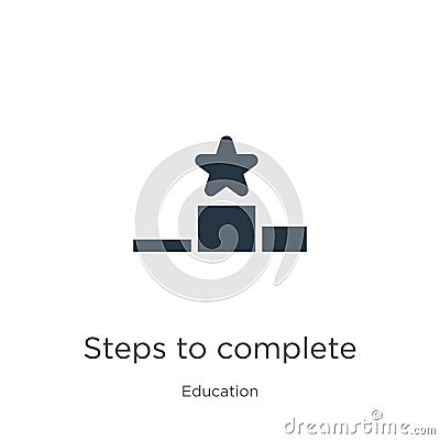 Steps to complete icon vector. Trendy flat steps to complete icon from education collection isolated on white background. Vector Vector Illustration