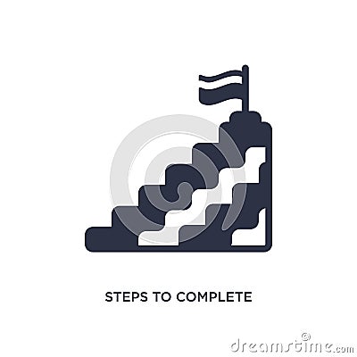 steps to complete icon on white background. Simple element illustration from education concept Vector Illustration
