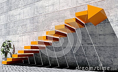 Steps to move forward to next level, success concept Stock Photo