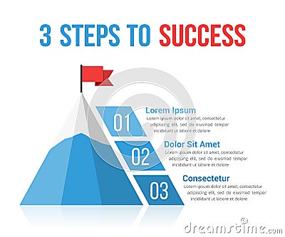 3 Steps to Success Vector Illustration