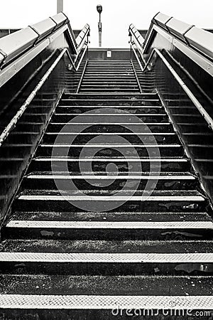 Steps at the train station Stock Photo
