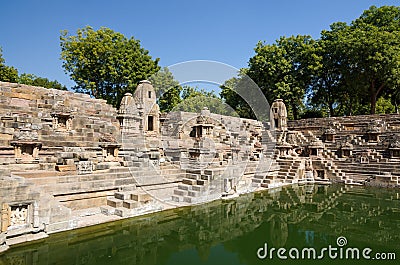 Stepwell at Sun Temple Modhera in Ahmedabad Stock Photo