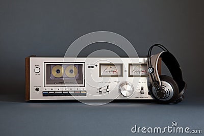 Stereo Cassette Tape Deck Analog Vintage Stock Photo