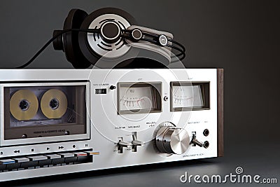 Stereo Cassette Tape Deck Analog Vintage Stock Photo