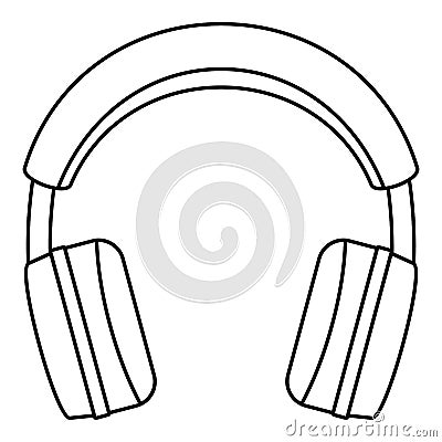 Stereo headphones icon, outline style Cartoon Illustration