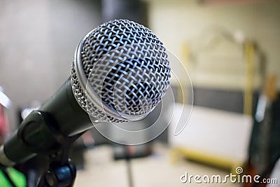 Stereo microphone in a recording Studio Stock Photo