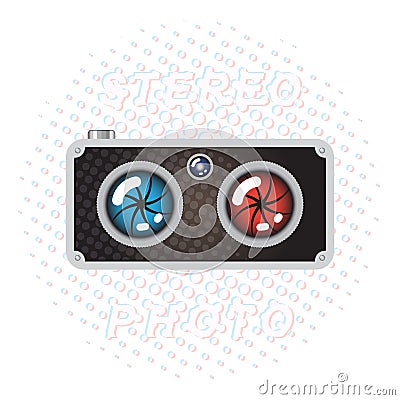 Stereo Photo Camera Vector Illustration