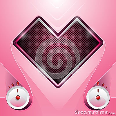 Stereo in a shape of heart Vector Illustration