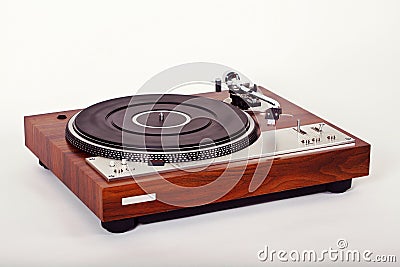 Stereo Turntable Vinyl Record Player Analog Retro Vintage Stock Photo