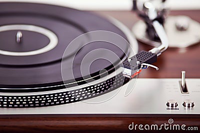 Stereo Turntable Vinyl Record Player Analog Retro Vintage Stock Photo