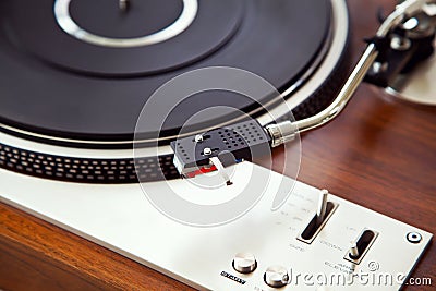 Stereo Turntable Vinyl Record Player Analog Retro Vintage Stock Photo