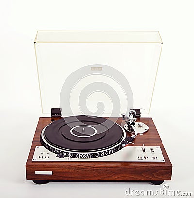 Stereo Turntable Vinyl Record Player Analog Retro Vintage Stock Photo