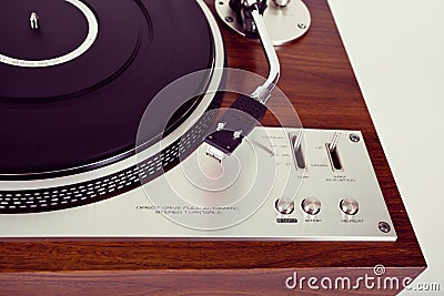 Stereo Turntable Vinyl Record Player Analog Retro Vintage Stock Photo