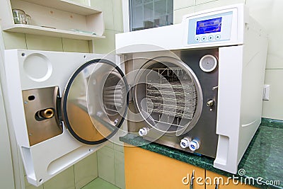 The Sterilizer autoclave medical equipment. Stock Photo