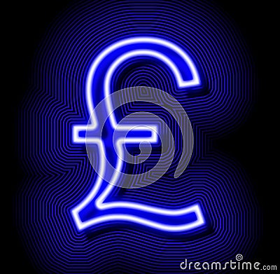 Sterling pound Â£ British currency neon symbol Stock Photo