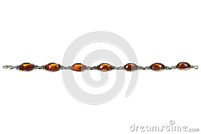 Sterling silver amber bracelet Stock Photo